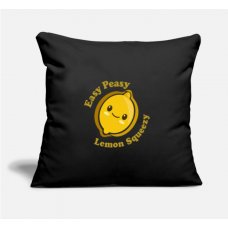 Easy Peasy Lemon Squeezy Black Pillow